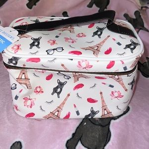Paris dream French bulldog cosmetic bag